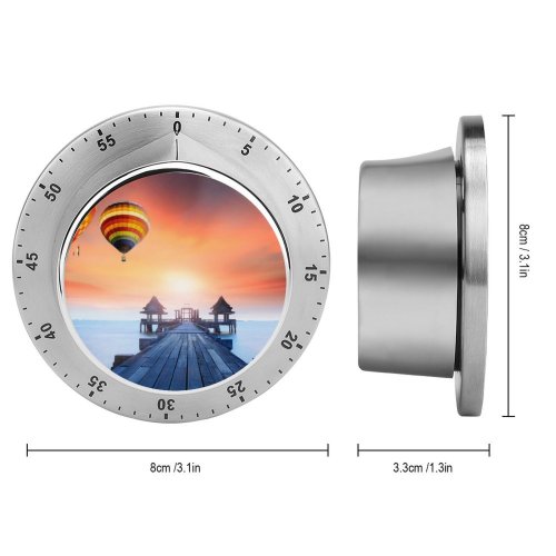 yanfind Timer Anek Suwannaphoom Wooden Pier Hot  Balloons Sunrise Daylight Foggy Colorful 60 Minutes Mechanical Visual Timer