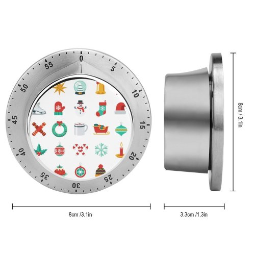 yanfind Timer Snowman Gingerbread Bell  Skate Present Christmas Snow Ornament Candle Tree 60 Minutes Mechanical Visual Timer