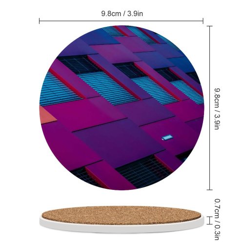 yanfind Ceramic Coasters (round) David Becker Architecture Purple Building Geometrical Exterior Family Game Intellectual Educational Game Jigsaw Puzzle Toy Set