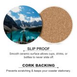 yanfind Ceramic Coasters (round) Moraine Lake  Alberta Valley Ten Peaks Banff National Park  Mountains Family Game Intellectual Educational Game Jigsaw Puzzle Toy Set