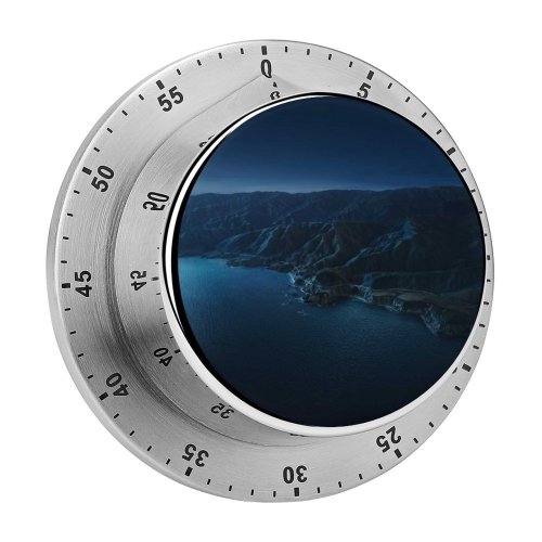 yanfind Timer Big Sur Mountains Night Dark MacOS Big Sur California 60 Minutes Mechanical Visual Timer