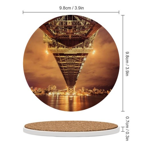 yanfind Ceramic Coasters (round) Trey Ratcliff Sydney Harbour  Australia Cityscape River Reflection Nightscape Sky City Family Game Intellectual Educational Game Jigsaw Puzzle Toy Set