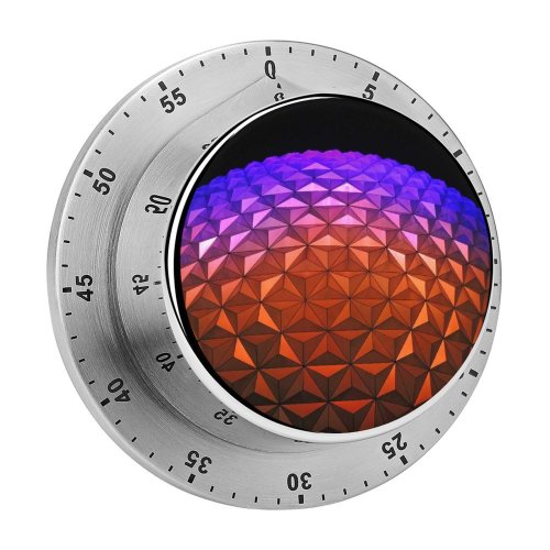 yanfind Timer Architecture Spaceship  Walt  Resort  Dome Purple Vibrant Geometrical Symmetrical 60 Minutes Mechanical Visual Timer