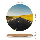 yanfind Ceramic Coasters (round) Youen California Meadow Country Side USA Landscape Endless Road Clear Sky Scenery Family Game Intellectual Educational Game Jigsaw Puzzle Toy Set