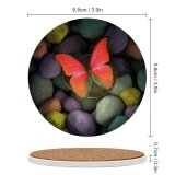 yanfind Ceramic Coasters (round) Butterfly Stones Colorful Focus Pebbles Family Game Intellectual Educational Game Jigsaw Puzzle Toy Set