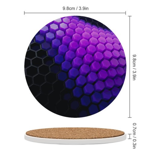 yanfind Ceramic Coasters (round) Dante Metaphor Abstract Hexagons Patterns Violet Blocks Family Game Intellectual Educational Game Jigsaw Puzzle Toy Set