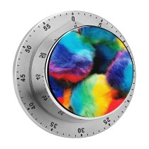 yanfind Timer Daniele Levis Pelusi Faux Fur Pom Balls Multicolor Colorful Macro Closeup Vibrant 60 Minutes Mechanical Visual Timer