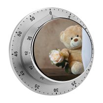 yanfind Timer Cute Teddy  Rose Toy  Valentine's 60 Minutes Mechanical Visual Timer