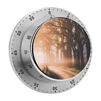 yanfind Timer Autumn Road Sunlight Morning Foggy Forest Path 60 Minutes Mechanical Visual Timer