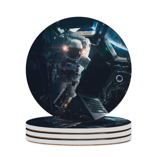 yanfind Ceramic Coasters (round) Vadim Sadovski Space Astronaut Space Station Laptop SciFi Space Suit Lights Family Game Intellectual Educational Game Jigsaw Puzzle Toy Set