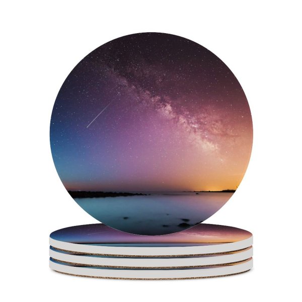 yanfind Ceramic Coasters (round) Images Space Aurora Night HQ Rye Landscape Way Sky Wallpapers Galaxy States Family Game Intellectual Educational Game Jigsaw Puzzle Toy Set