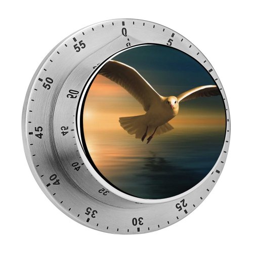 yanfind Timer Gerd Altmann Seagull Birds Sunset Reflection Flying Bird 60 Minutes Mechanical Visual Timer