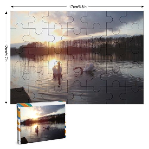 yanfind Picture Puzzle  Lake Sunset Birds Sky Cloud Reflection Morning Natural Landscape Bird Family Game Intellectual Educational Game Jigsaw Puzzle Toy Set