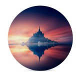yanfind Ceramic Coasters (round) Grafixart Mont SaintMichel Sunset  Dawn Reflection Normandy France Family Game Intellectual Educational Game Jigsaw Puzzle Toy Set