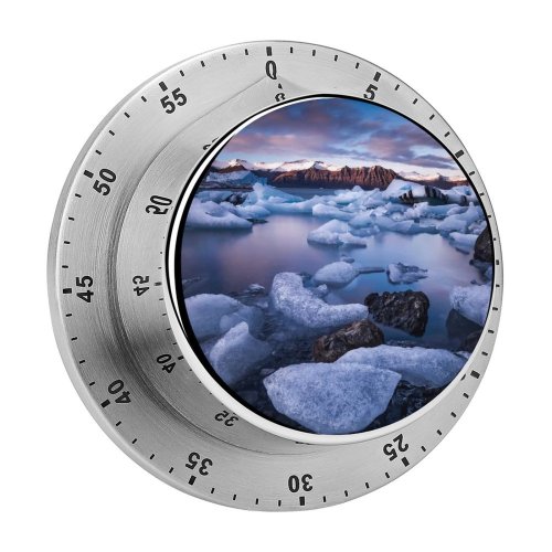 yanfind Timer Jökulsárlón  Lagoon Iceland  Bergs Mountains Landscape 60 Minutes Mechanical Visual Timer