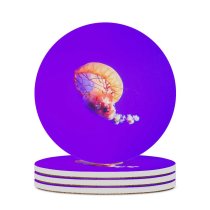 yanfind Ceramic Coasters (round) Pathum Danthanarayana Jellyfish Purple Sea  Underwater Aquarium Family Game Intellectual Educational Game Jigsaw Puzzle Toy Set