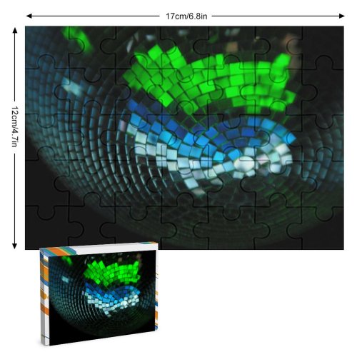 yanfind Picture Puzzle Disco Ball Mirror Lights Reflection Nightclub Bar Dancing Technology Visual Lighting Graphics Family Game Intellectual Educational Game Jigsaw Puzzle Toy Set