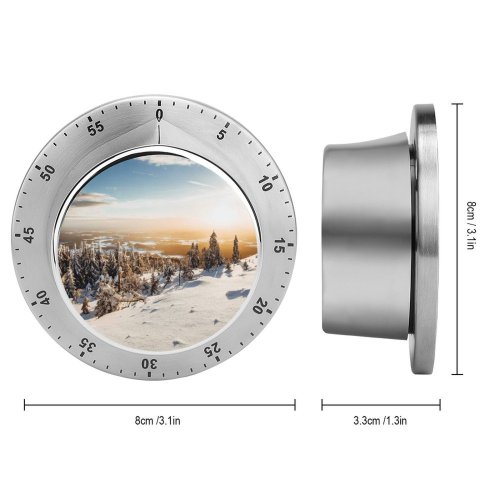 yanfind Timer Winter Landscape Pine Trees Frosted Trees Sunny Snow 60 Minutes Mechanical Visual Timer