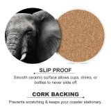 yanfind Ceramic Coasters (round) Dark Elephant Closeup Family Game Intellectual Educational Game Jigsaw Puzzle Toy Set