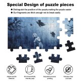 yanfind Picture Puzzle Comfreak Black Dark Wolf Forest Dark  Wild Tree Trunks  Light Family Game Intellectual Educational Game Jigsaw Puzzle Toy Set