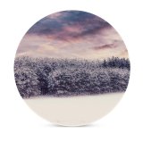 yanfind Ceramic Coasters (round) Snow Covered Trees Winter Snow Landscape Clouds Scenery Forest Family Game Intellectual Educational Game Jigsaw Puzzle Toy Set