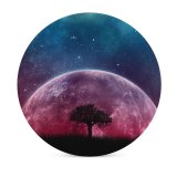 yanfind Ceramic Coasters (round) Space Lone Tree Planet Surreal Night Silhouette Starry Sky Family Game Intellectual Educational Game Jigsaw Puzzle Toy Set