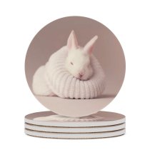 yanfind Ceramic Coasters (round) Cute Rabbit Newborn Baby Bunny Sock Cute Bunny Family Game Intellectual Educational Game Jigsaw Puzzle Toy Set