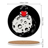 yanfind Ceramic Coasters (round) Dark Love Heart Astronaut Planet Outer Space AMOLED Cute Family Game Intellectual Educational Game Jigsaw Puzzle Toy Set