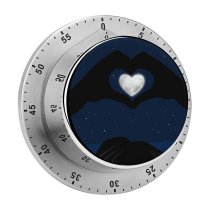 yanfind Timer Love Heart  Hands Together Couple  Silhouette 60 Minutes Mechanical Visual Timer