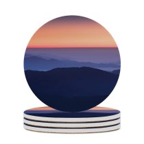 yanfind Ceramic Coasters (round) Claudio Testa Sunset Sky Mountains Foggy  Range Family Game Intellectual Educational Game Jigsaw Puzzle Toy Set