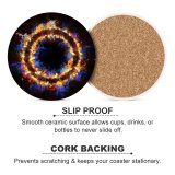 yanfind Ceramic Coasters (round) Abstract Fire Ring Energy Flames Family Game Intellectual Educational Game Jigsaw Puzzle Toy Set