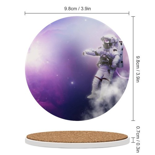 yanfind Ceramic Coasters (round) Space Astronaut Nebula Clouds Space Travel Space Adventure Family Game Intellectual Educational Game Jigsaw Puzzle Toy Set