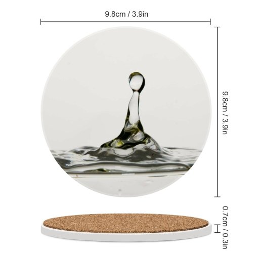 yanfind Ceramic Coasters (round) Watersplash Reflective Abstract Droplets  Render Liquid Macro Drop H O Family Game Intellectual Educational Game Jigsaw Puzzle Toy Set