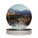 yanfind Ceramic Coasters (round) Luca Bravo Sorapiss Mountains Dolomites Rocks Trees Italy Family Game Intellectual Educational Game Jigsaw Puzzle Toy Set
