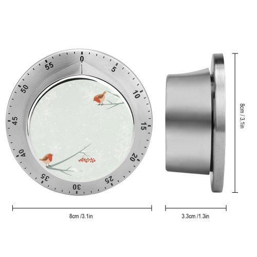 yanfind Timer Christmas Snow Rowanberry Berry Meat Tree Winter Ash Cute Rowan Design Robin 60 Minutes Mechanical Visual Timer