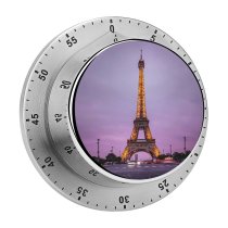 yanfind Timer Denys Nevozhai Eiffel   France Evening Purple Sky Lights Iconic 60 Minutes Mechanical Visual Timer
