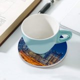 yanfind Ceramic Coasters (round) Burj Khalifa Dubai  Cityscape  Architecture Night City Lights Metropolitan Urban Family Game Intellectual Educational Game Jigsaw Puzzle Toy Set