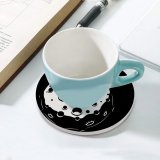yanfind Ceramic Coasters (round) Dark Love Heart Astronaut Planet Outer Space AMOLED Cute Family Game Intellectual Educational Game Jigsaw Puzzle Toy Set