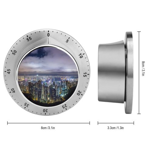 yanfind Timer Denys Nevozhai Hong Kong City River Night Time Skyscrapers Clouds Cityscape 60 Minutes Mechanical Visual Timer