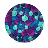 yanfind Ceramic Coasters (round) Abstract Cubes Colorful Patterns Family Game Intellectual Educational Game Jigsaw Puzzle Toy Set
