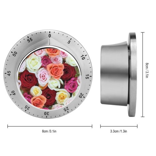 yanfind Timer Dance Yokoo Flowers Rose Colorful Floral  Beautiful 60 Minutes Mechanical Visual Timer