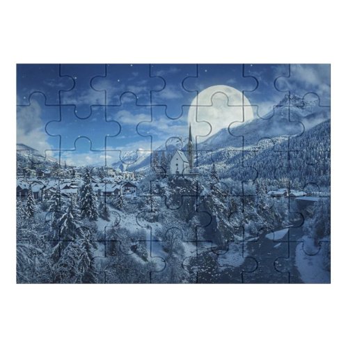 yanfind Picture Puzzle Winter  Frozen Forest Village Snowfall Family Game Intellectual Educational Game Jigsaw Puzzle Toy Set