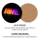 yanfind Ceramic Coasters (round) Dark Neon Colorful AMOLED Typography Family Game Intellectual Educational Game Jigsaw Puzzle Toy Set