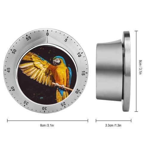 yanfind Timer Black Dark Macaw Bird Colorful Parrot 60 Minutes Mechanical Visual Timer