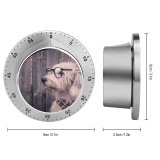yanfind Timer Dog Funny Glasses Wooden 60 Minutes Mechanical Visual Timer