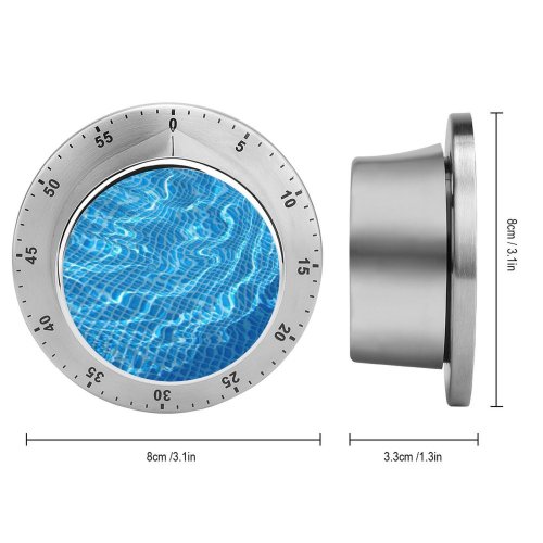 yanfind Timer  Texture Pool Summer Crystal Clear Transparent Aqua Electric Azure Technology 60 Minutes Mechanical Visual Timer