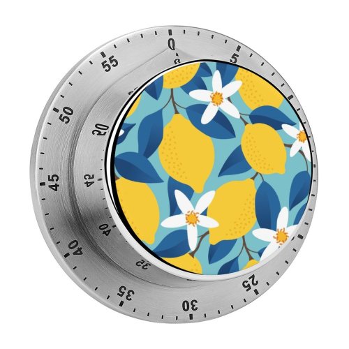 yanfind Timer Doodle Eternity Tree Leaf Springtime  Lemonade Italy Design Decor Tropical Seamless 60 Minutes Mechanical Visual Timer