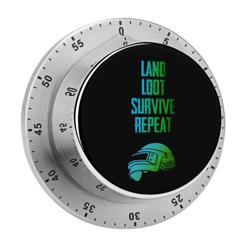 yanfind Timer Black Dark Quotes Games PUBG Survive Loot Repeat PUBG Helmet 60 Minutes Mechanical Visual Timer