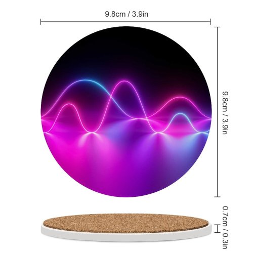 yanfind Ceramic Coasters (round) Abstract Neon Light   Mediapad Family Game Intellectual Educational Game Jigsaw Puzzle Toy Set
