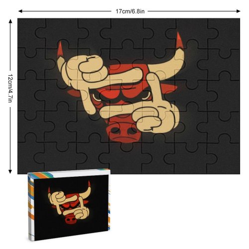 yanfind Picture Puzzle Basketball Bull Bulls Chicago Humor Logo Black Background Family Game Intellectual Educational Game Jigsaw Puzzle Toy Set
